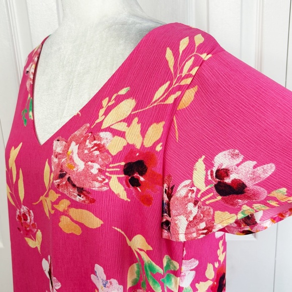 NWT Lee Lee's Forest NYC Pink Floral Mini Shift Dress Large - Picture 8 of 16